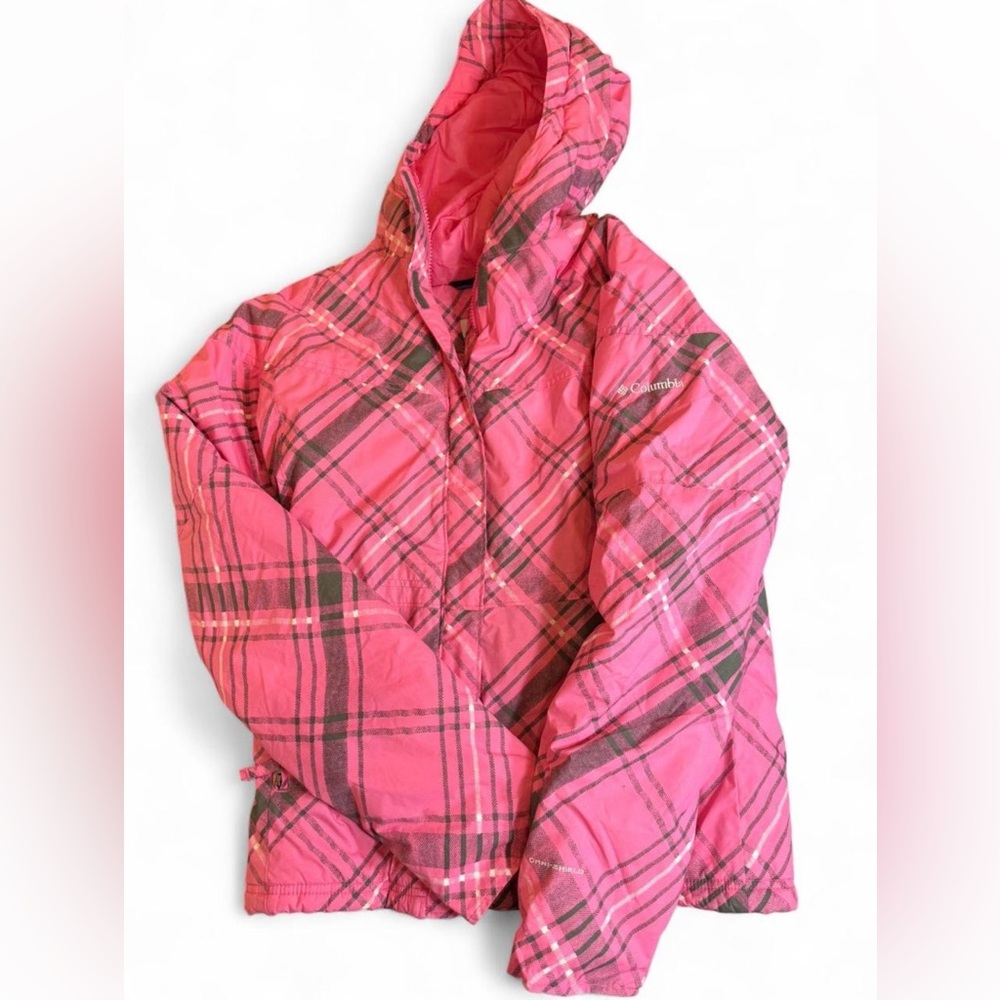 Columbia Kids Pink Checkered Puffer Jacket